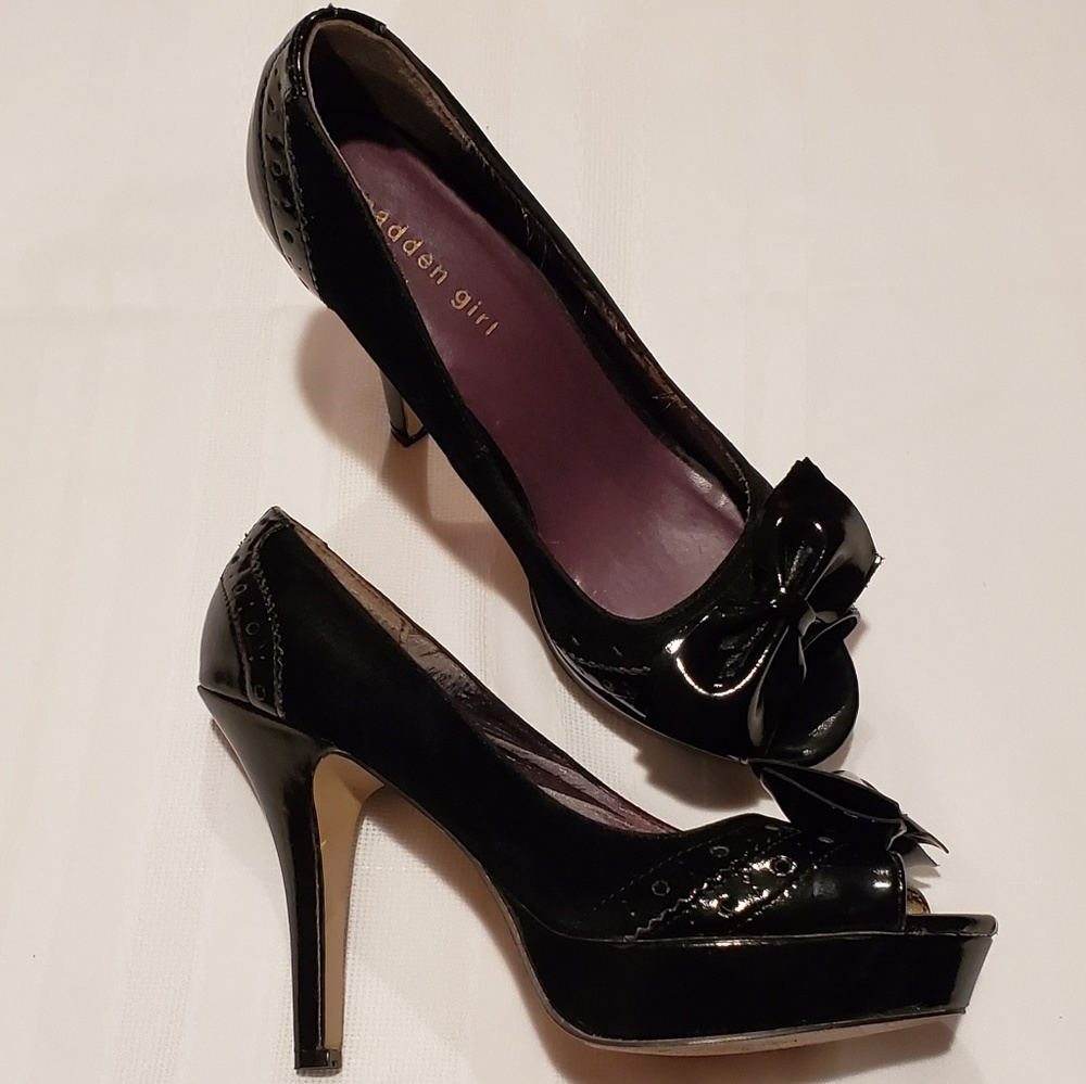 Black open toe heel